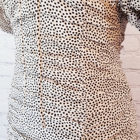 Zara Ruched Puff Sleeve Mini Dress - Picture 7 of 12